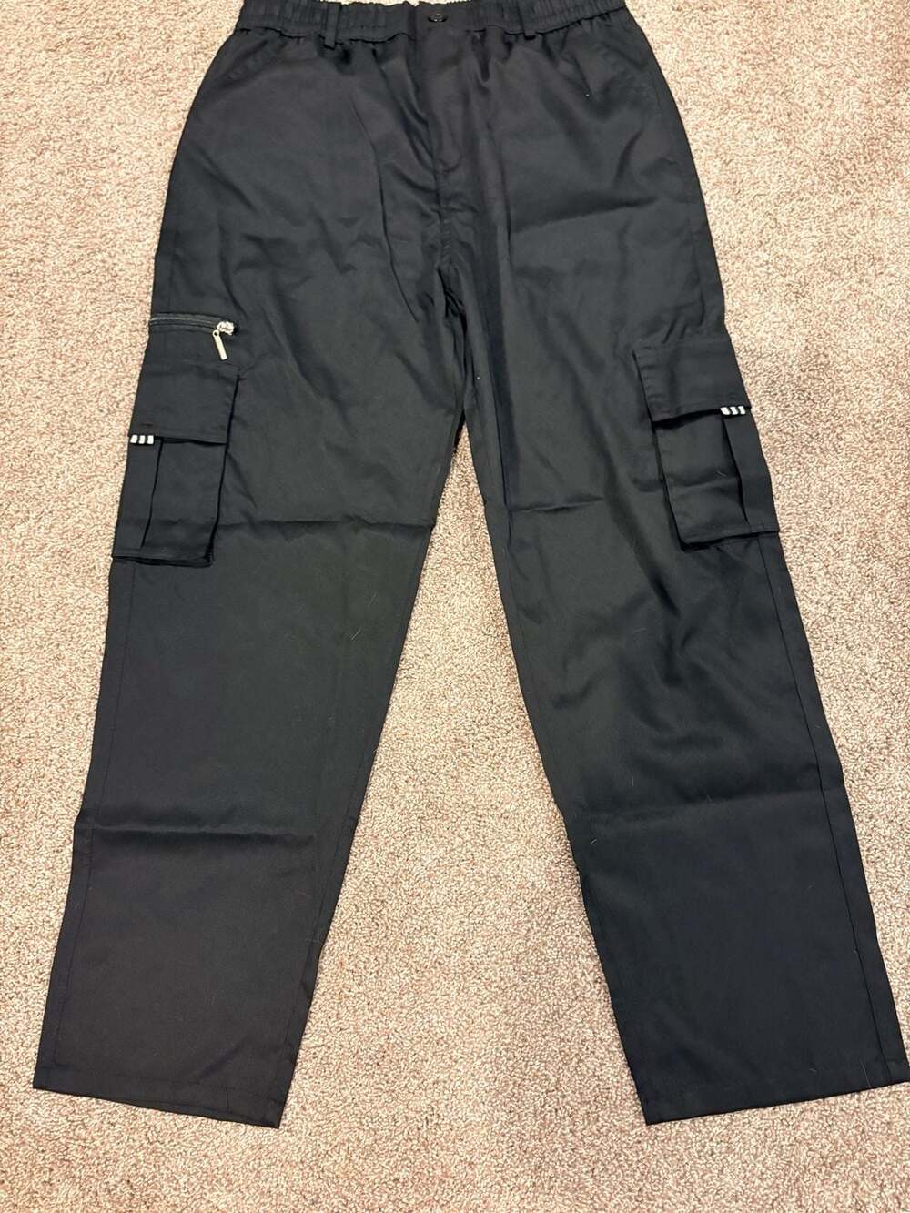 Unbranded Cargo Pants Size L Black 100% Polyester (91)